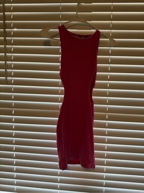 Sleek Pink Sleeveless Bodycon Dress with side cutouts